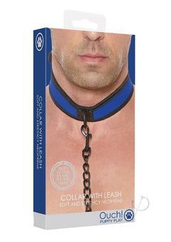 Ouch Neoprene Collar W/leash Blue_0