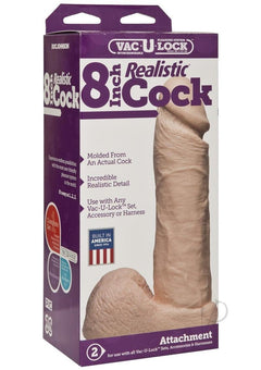 Vac U Lock 8 Realistic White Cock_0