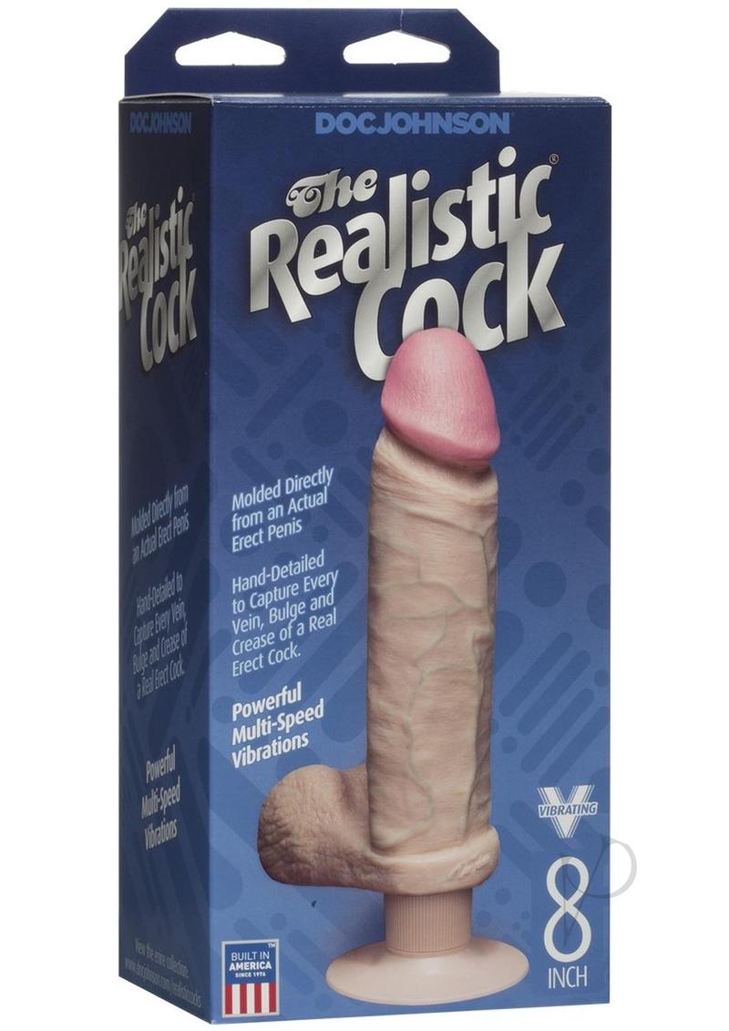 Realistic Cock Vibrat 8 White_0